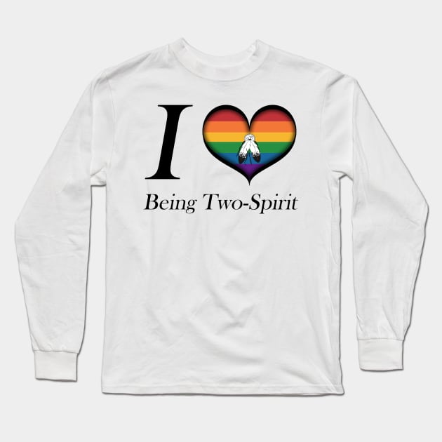 I Heart Being Two-Spirit Design Pride Flag Design Long Sleeve T-Shirt by LiveLoudGraphics